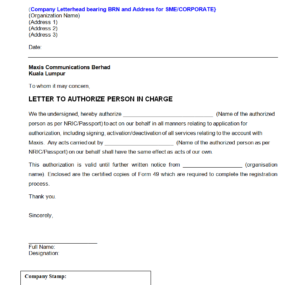 Useful Authorization Letter Format Samples Templates Day To