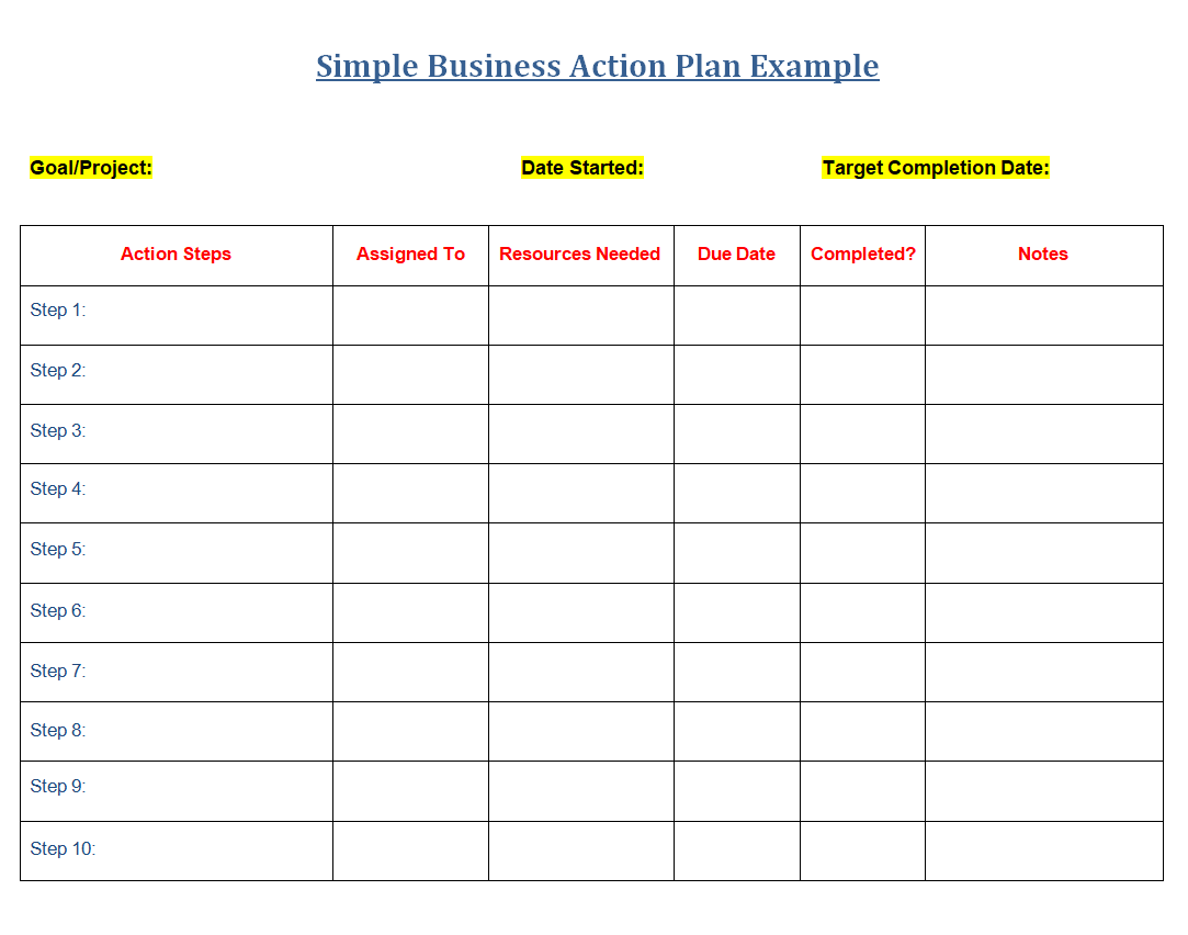 29 Perfect Business Action Plan Examples PDF WORD Day To Day Email