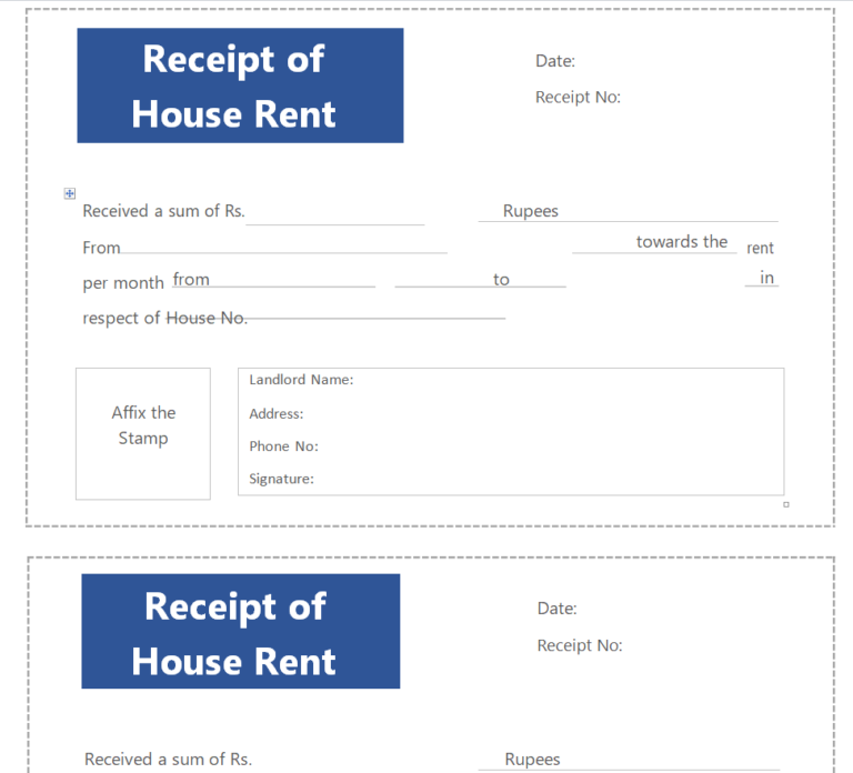 Sample Rent Receipt Formats In Word Excel Day To Day Email