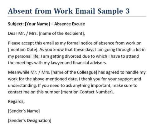 How To Write An Absent From Work Email (with Samples & Templates) - Day ...