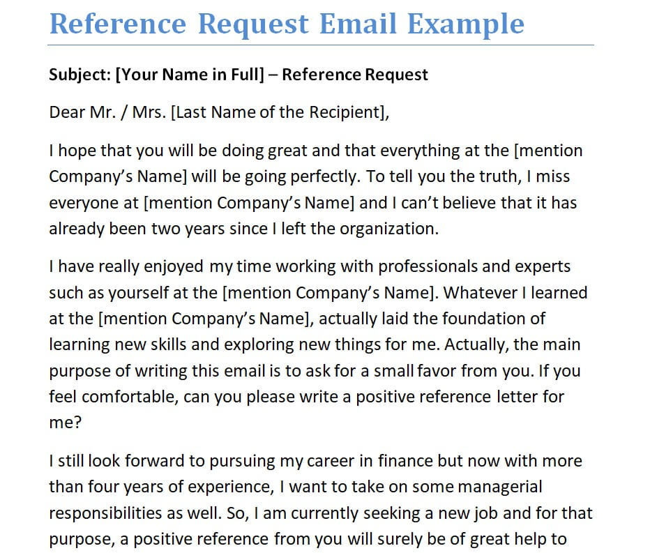 Writing A Perfect Reference Request Email FREE Template Tips Day 