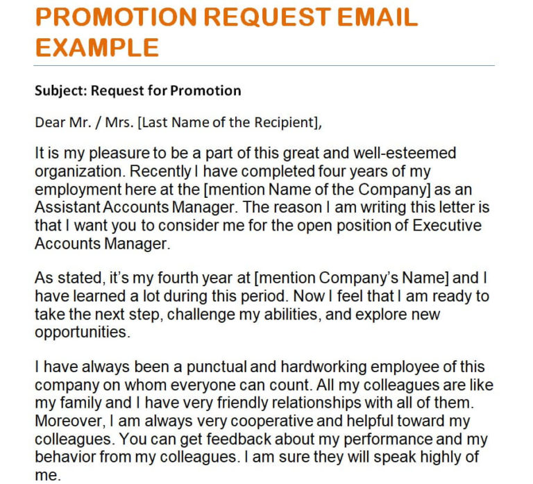 Writing an Effective Promotion Request Email with Example Day To Day