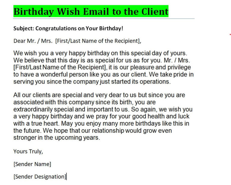 5+ BEST Happy Birthday Email Templates (DOC) - Day To Day Email