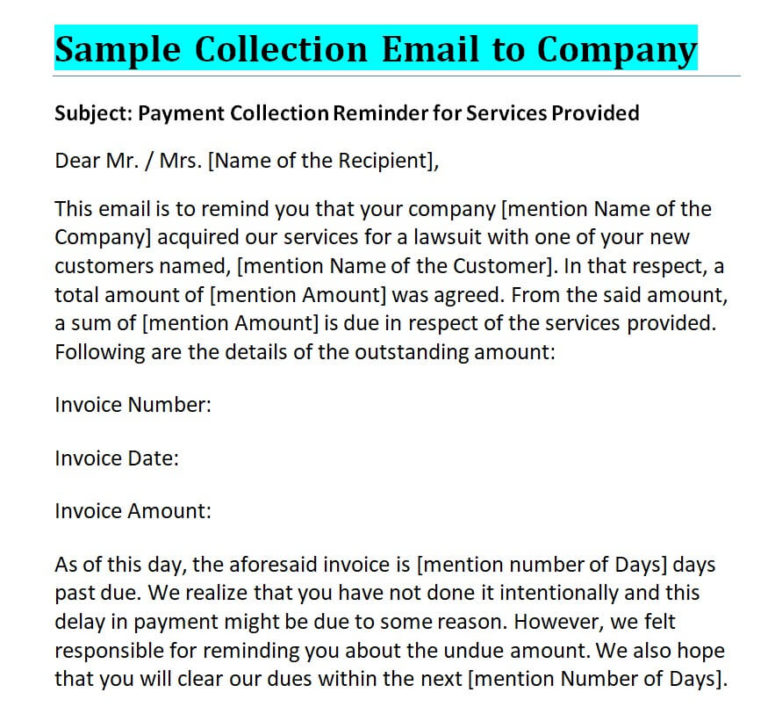 FREE Editable Collection Email Templates & Samples - Day To Day Email