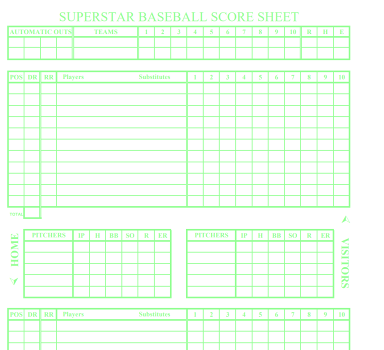 Download 26 BEST Baseball Scoresheet Templates [PDF, EXCEL, WORD] - Day ...