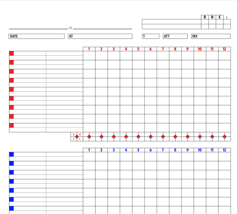 Download 26 BEST Baseball Scoresheet Templates [PDF, EXCEL, WORD] - Day ...