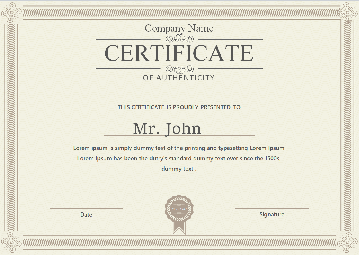 38 BEST Certificate of Authenticity Templates [WORD & PDF] - Day To Day ...