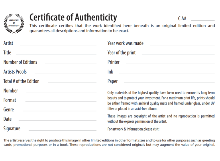 38 BEST Certificate of Authenticity Templates [WORD & PDF] - Day To Day ...