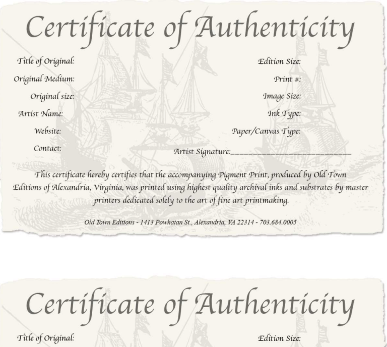 38 BEST Certificate of Authenticity Templates [WORD & PDF] - Day To Day ...