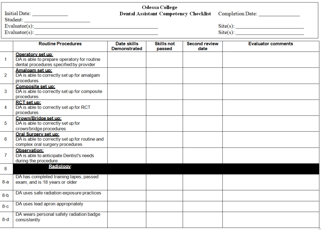 30  Professional Competency Checklist Templates in WORD PDF Day