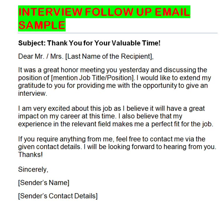 FREE Interview Follow-Up Email Templates + Writing Guide - Day To Day Email