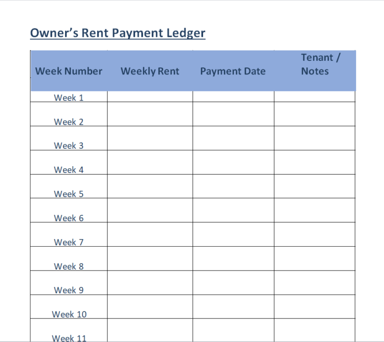 28+ Customizable Rental Ledger Templates (EXCEL & WORD) - Day To Day Email