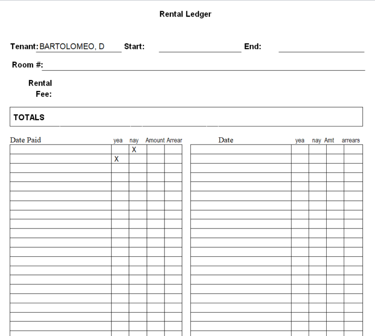 28+ Customizable Rental Ledger Templates (EXCEL & WORD) - Day To Day Email