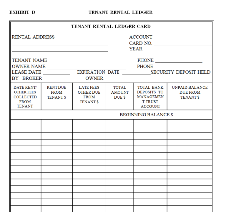 28+ Customizable Rental Ledger Templates (EXCEL & WORD) - Day To Day Email