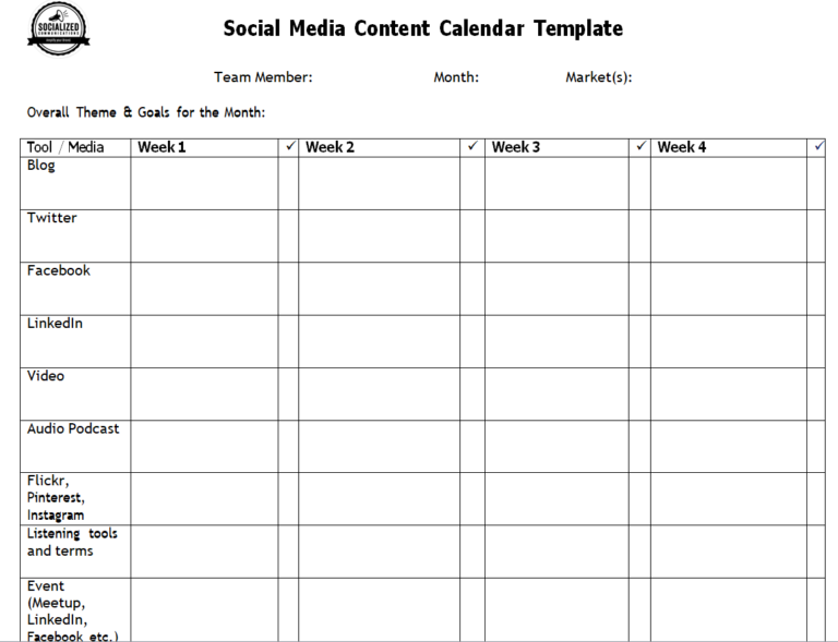 19+ FREE Social Media Content Calendar Templates & Examples - Day To ...