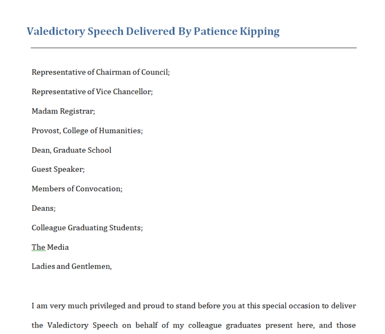 14+ Perfect Valedictorian Speech Examples in MS WORD - Day To Day Email