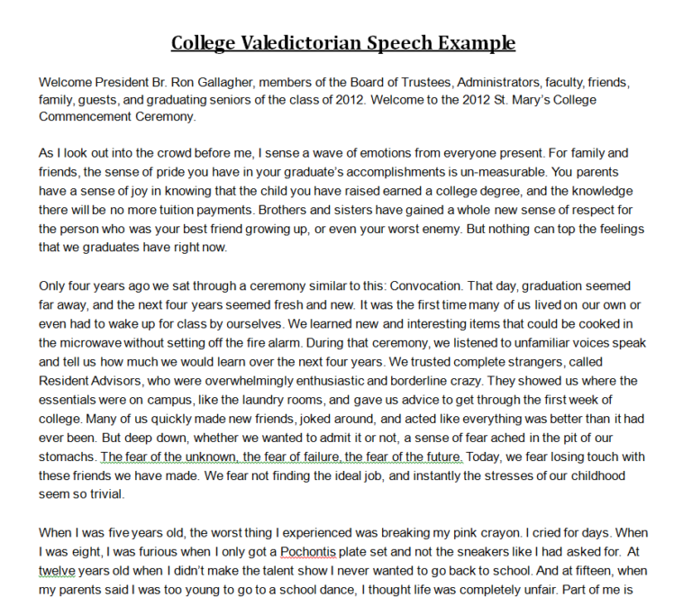 how to write a valedictorian speech college