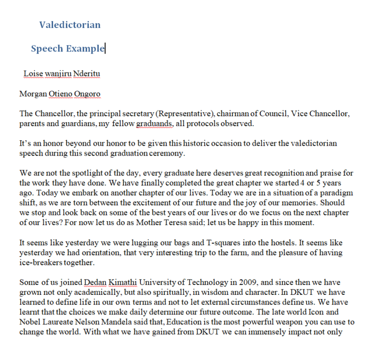 14+ Perfect Valedictorian Speech Examples in MS WORD - Day To Day Email