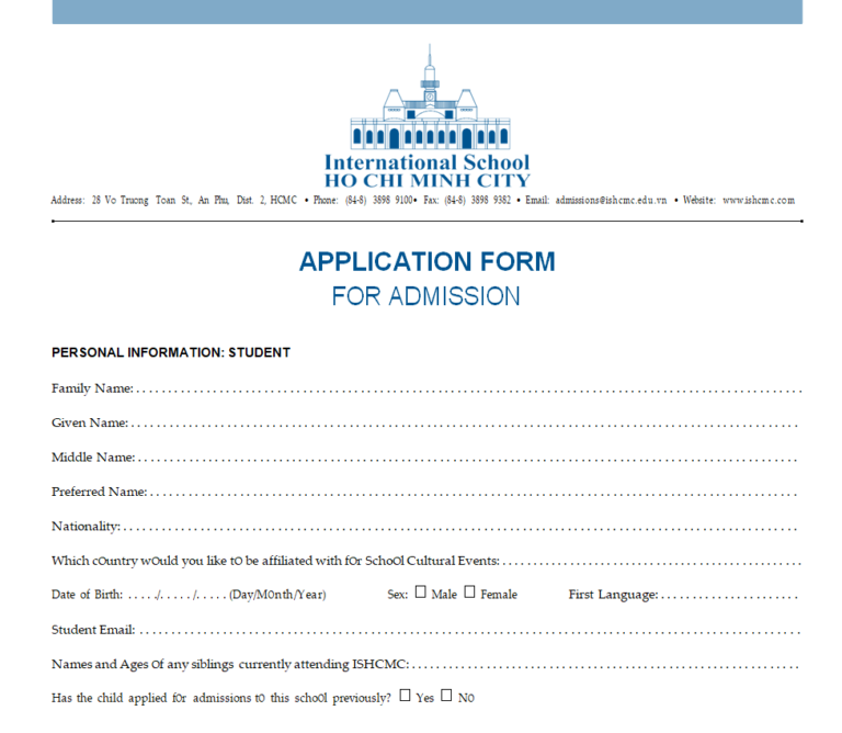 admission paperwork