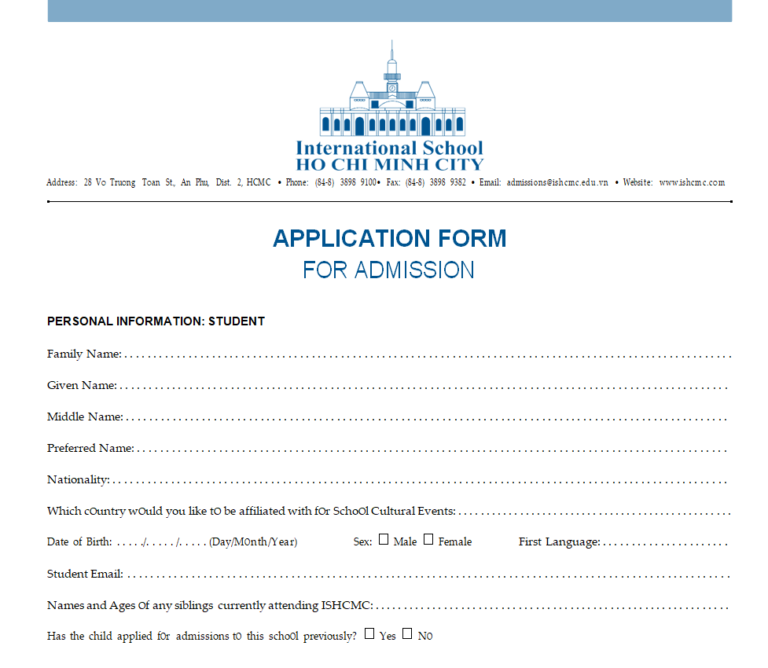 57+ Sample Admission Form Templates in MS WORD - Day To Day Email