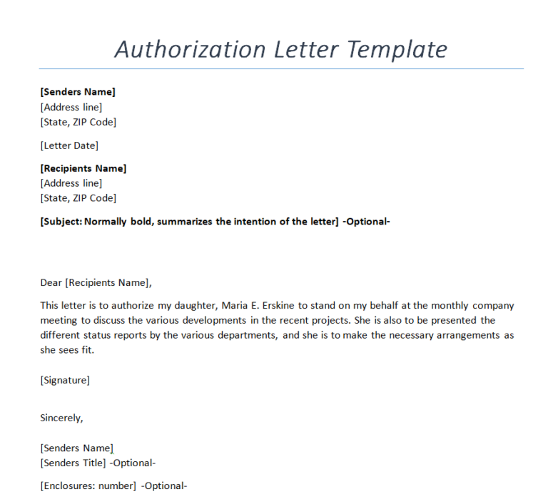 39+ Useful Authorization Letter Format, Samples & Templates - Day To ...