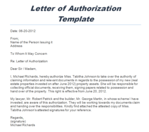 39+ Useful Authorization Letter Format, Samples & Templates - Day To ...