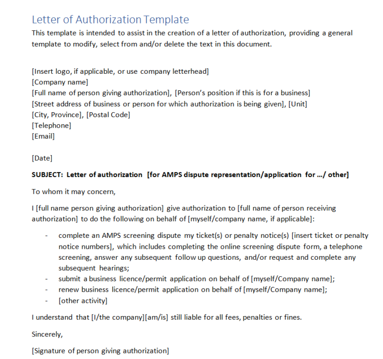 39+ Useful Authorization Letter Format, Samples & Templates - Day To ...