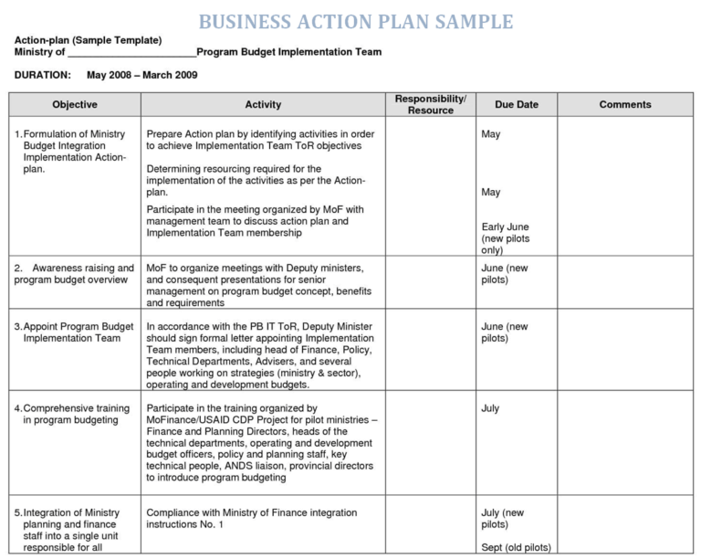 29+ Perfect Business Action Plan Examples [PDF & WORD] - Day To Day Email