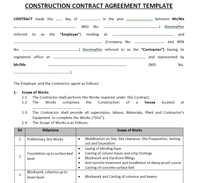 assignment of construction contracts