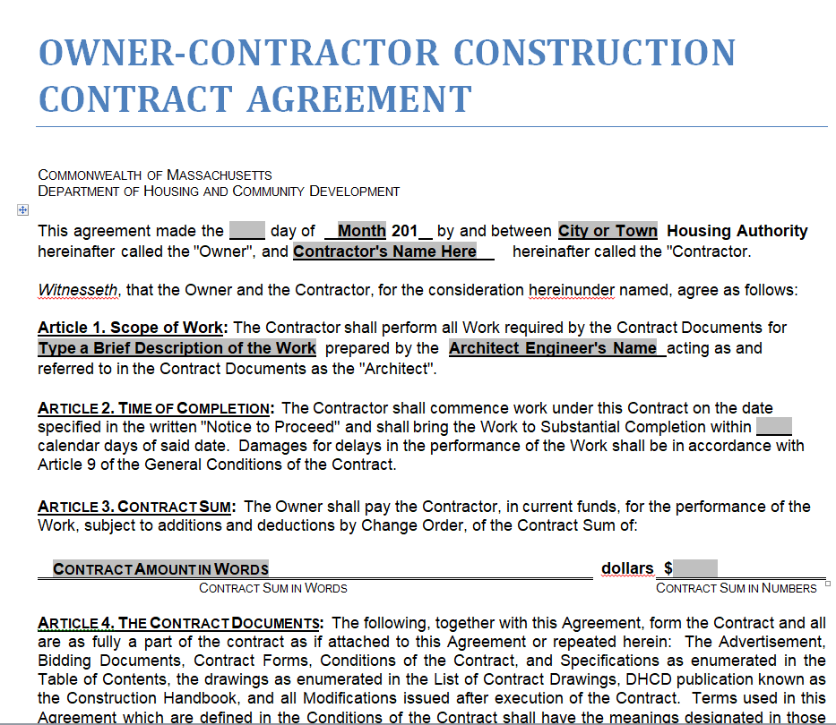 assignment of construction contracts