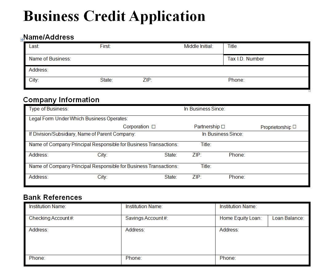 63+ Official Credit Application Form Templates in MS WORD - Day To Day ...