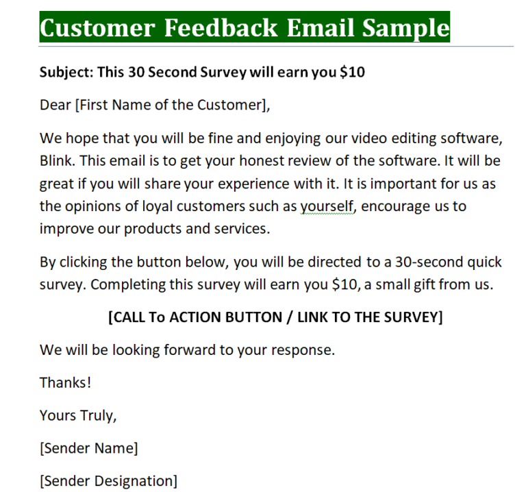 FREE Customer Feedback Email Templates + Writing Tips Day To Day Email