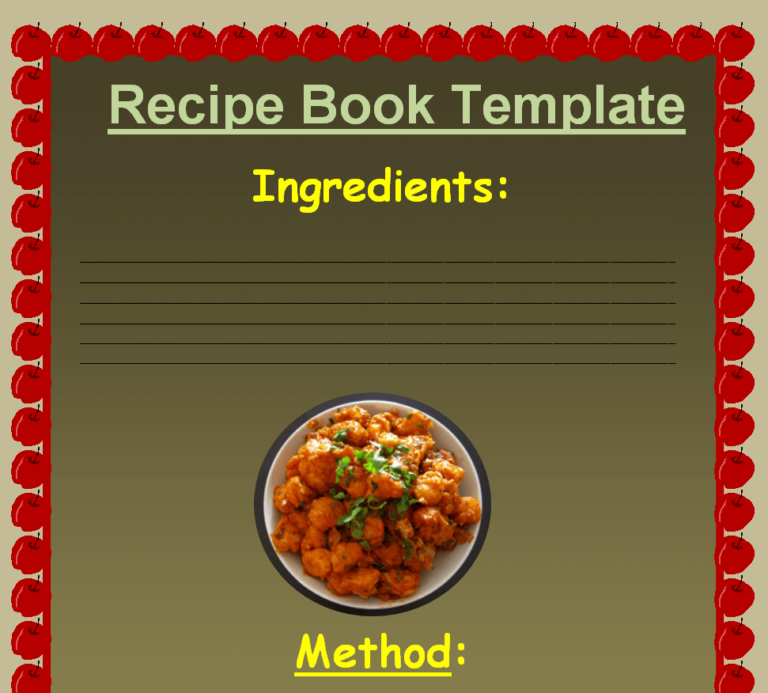 how do i create a recipe book template in word