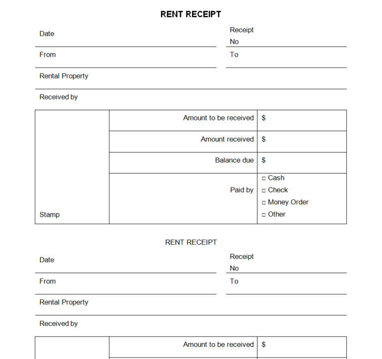 51 Sample Rent Receipt Formats In Word And Excel Day To Day Email 8641