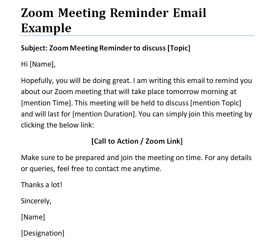 7+ Official Zoom Meeting Invitation Email Templates (DOC) - Day To Day ...