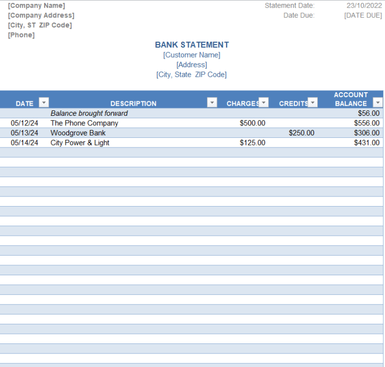 23+ Handy Bank Statement Templates [WORD & EXCEL] - Day To Day Email