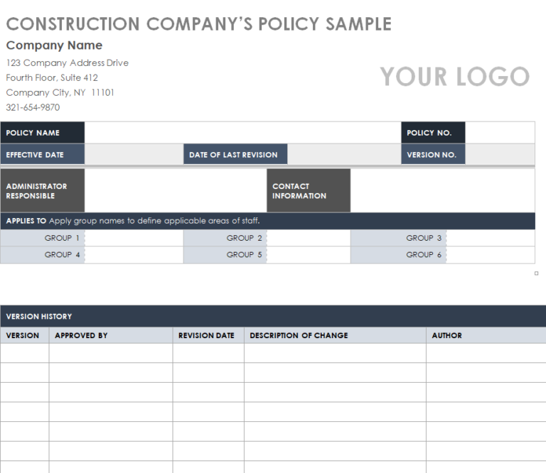 45+ Great Company Policy Samples and Templates [WORD & PDF] - Day To ...