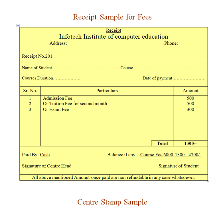 17+ Editable School Fee Receipt Templates in WORD - Day To Day Email