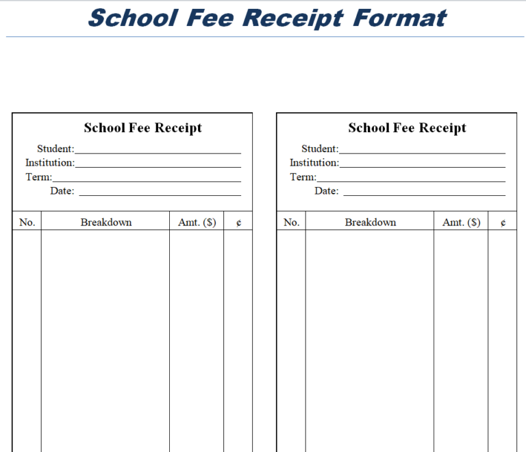 17+ Editable School Fee Receipt Templates in WORD - Day To Day Email