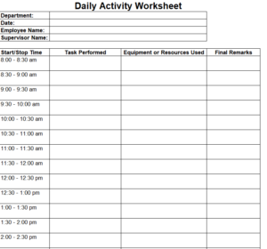 27+ Printable Worksheet Templates [Excel, Word, PDF] - Day To Day Email