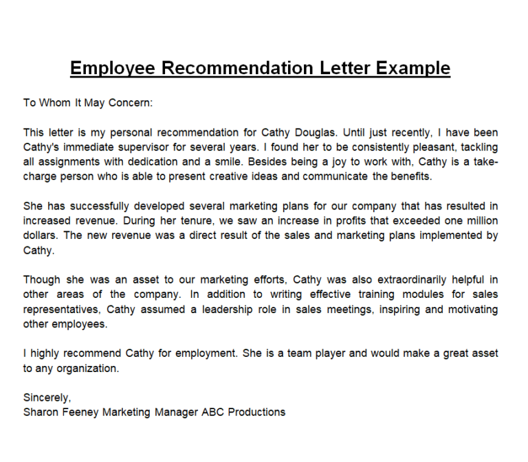 37+ FREE Employee Recommendation Letter Samples - Day To Day Email