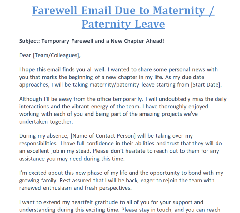 Writing the BEST Farewell Email - 10+ FREE Editable Templates - Day To ...